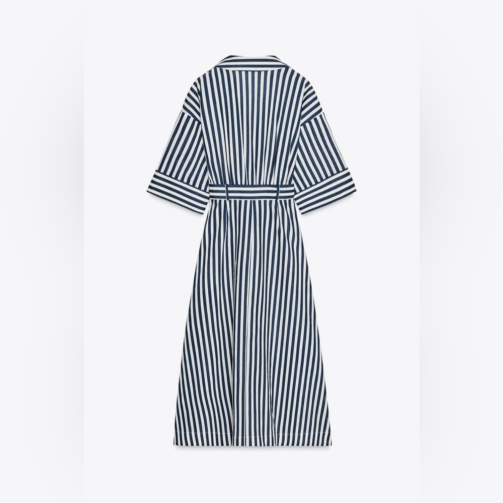 Zara Navy and White Striped Dress! - Picture 5 of 6